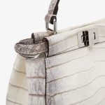 FENDI Peekaboo Mini White crocodile leather bag - Image 3